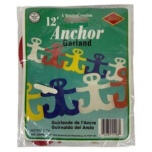Beistle 12 Ft Anchor Garland Nautical Multicolor Paper Party Decoration 1994